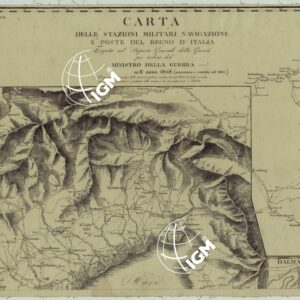 CARTA DELLE STAZIONI MILITARI, NAVIGAZIONE, E POSTE DEL REGNO D'ITALIA. ESEGUITA NEL DEPOSITO GENERALE DELLA GUERRA PER ORDINE DEL MINISTRO DELLA GUERRA NELL'ANNO (AUMENTATA E CORRETTA NEL 1810) - FOG. II