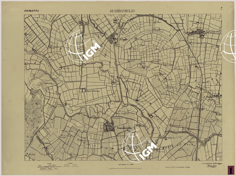 Valle del Po - Piacenza, Cremona, Pizzighettone - Tavola 7 - Guardamiglio