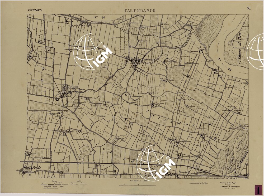 Valle del Po - Piacenza, Cremona, Pizzighettone - Tavola 10 - Calendasco