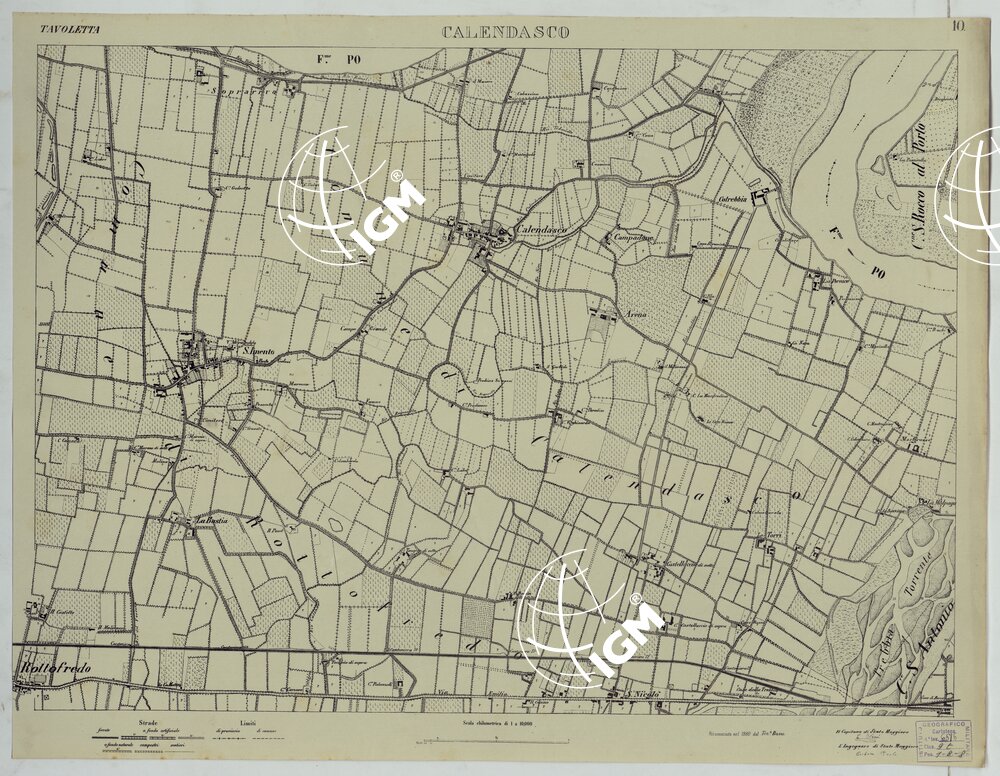 Valle del Po - Piacenza, Cremona, Pizzighettone - Tavola 10 - Calendasco