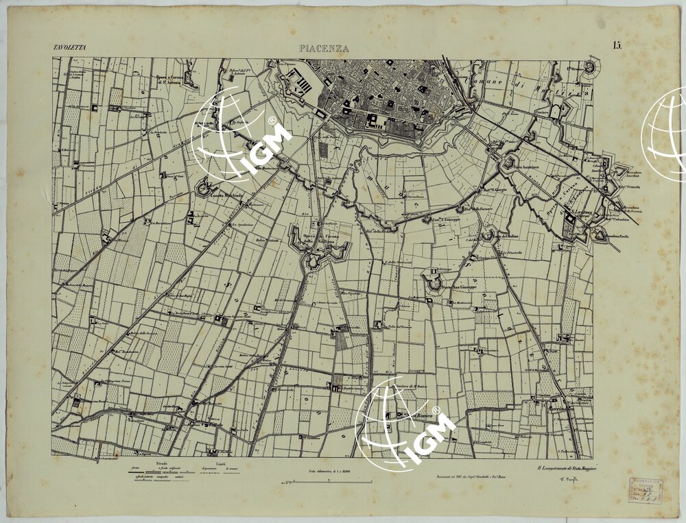 Valle del Po - Piacenza, Cremona, Pizzighettone - Tavoletta 15 - Piacenza