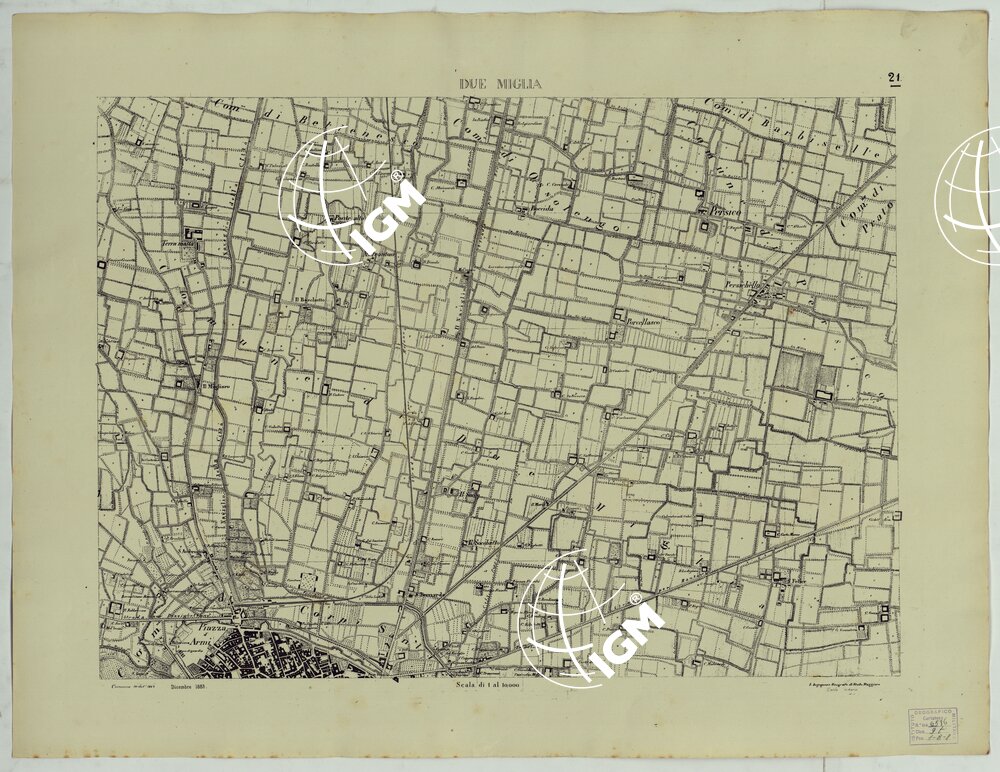 Valle del Po - Piacenza, Cremona, Pizzighettone - Tavoletta 21 - Due Miglia