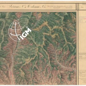 CARTA TOPOGRAFICA DEL COMPARTIMENTO LUCCHESE ESEGUITA D'ORDINE DI SUA ECCELLENZA IL SIGNOR TENENTE GENERALE CAV. G. DE LAUGIER CONTE DI BELLECOUR MINISTRO DELLA GUERRA - SEZIONE N. 4 COLONNA N. 3