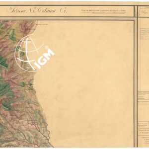 CARTA TOPOGRAFICA DEL COMPARTIMENTO LUCCHESE ESEGUITA D'ORDINE DI SUA ECCELLENZA IL SIGNOR TENENTE GENERALE CAV. G. DE LAUGIER CONTE DI BELLECOUR MINISTRO DELLA GUERRA - SEZIONE N. 8 COLONNA N. 2