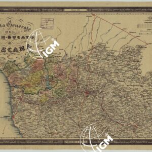 CARTA GENERALE DEL GRANDUCATO DI TOSCANA PROPRIETA' DELLA LIT. MILITARE - PARTE SETTENTRIONALE.