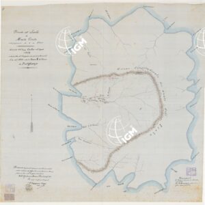 PIANTA DELL'ISOLA DI MONTECRISTO NELLA PROPORZIONE DI 1:5.000. MISURATA DALL'ING. CALLAI NELL'AGOSTO 1852 E DESCRITTA AL CAMPIONE CON ARROTO DI CONSERVAZIONE N° 4 DEL 1860 SOTTO LA SEZIONE F. DEL COMUNE DI PORTOFERRAIO