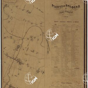 PIANTA DI BOLOGNA E SUOI DINTORNI 1850.