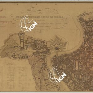 PIANTA TOPOGRAFICA DI ROMA  PUBBLICATA DALLA DIREZIONE GENERALE DEL CENSO ED AGGIORNATA A TUTTO IL CORRENTE ANNO MDCCCLXVI - FOGLIO 1.