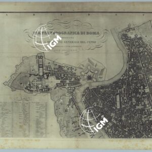 PIANTA TOPOGRAFICA DI ROMA  PUBBLICATA DALLA DIREZIONE GENERALE DEL CENSO ED AGGIORNATA A TUTTO IL CORRENTE ANNO MDCCCLXVI - FOGLIO 1.