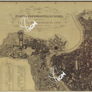 PIANTA TOPOGRAFICA DI ROMA PUBBLICATA DALLA DIREZIONE GENERALE DEL CENSO ED AGGIORNATA A TUTTO IL CORRENTE ANNO MDCCCLXVI - FOGLIO 1. 1