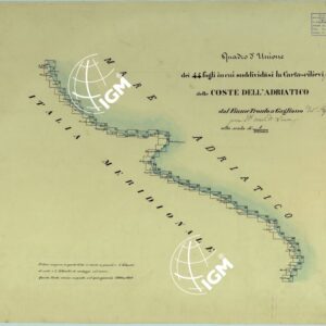 CARTA RILIEVI DELLE COSTE DELL'ADRIATICO DAL FIUME TRONTO A GAGLIANO DEL CAPO DI S.TA MARIA DI LEUCA - QUADRO D'UNIONE