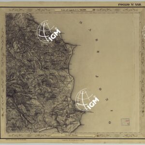 CARTA DELLE PROVINCIE NAPOLETANE IN 25 FOGLI COL PROCEDIMENTO DEL GENERALE AVET ALLA SCALA DI 1 250.000 PUBBLICATA DALL'ISTITUTO TOPOGRAFICO MILITARE 1874 - FOGLIO XXII.