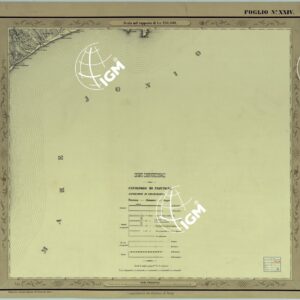 CARTA DELLE PROVINCIE NAPOLETANE IN 25 FOGLI COL PROCEDIMENTO DEL GENERALE AVET ALLA SCALA DI 1 250.000 PUBBLICATA DALL'ISTITUTO TOPOGRAFICO MILITARE 1874 - FOGLIO XXIV.