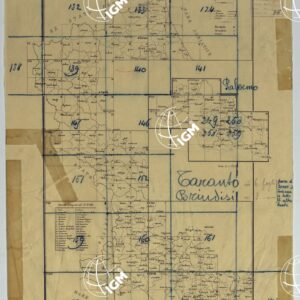 TAVOLETTE AL 20.000 PER LA CARTA DEL REGNO DI NAPOLI - QUADRO D'UNIONE SCRITTO A MANO.