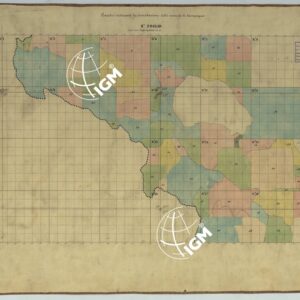 TAVOLETTE AL 20.000 PER LA CARTA DEL REGNO DI NAPOLI  - FOGLIO 8° QUADRO INDICANTE LA DISTRIBUZIONE DELLE MINUTE DI CAMPAGNA.