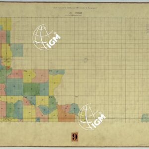 TAVOLETTE AL 20.000 PER LA CARTA DEL REGNO DI NAPOLI - FOGLIO 13° QUADRO INDICANTE LA DISTRIBUZIONE DELLE MINUTE DI CAMPAGNA.