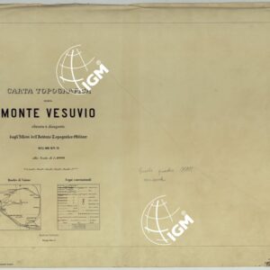 CARTA TOPOGRAFICA DEL MONTE VESUVIO RILEVATA E DISEGNATA DAGLI ALLIEVI DELL'ISTITUTO TOPOGRAFICO MIITARE NEGLI ANNI 1876-76 ALLA SCALA DI 1:10000 - TITOLO.