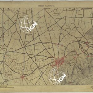 CARTA TOPOGRAFICA DEL MONTE VESUVIO RILEVATA E DISEGNATA DAGLI ALLIEVI DELL'ISTITUTO TOPOGRAFICO MIITARE NEGLI ANNI 1876-76 ALLA SCALA DI 1:10000 - FOGLIO 3 PALMA  CAMPANIA.