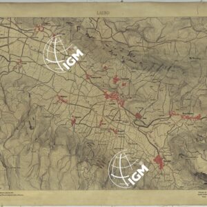 CARTA TOPOGRAFICA DEL MONTE VESUVIO RILEVATA E DISEGNATA DAGLI ALLIEVI DELL'ISTITUTO TOPOGRAFICO MIITARE NEGLI ANNI 1876-76 ALLA SCALA DI 1:10000 - FOGLIO 4 LAURO.