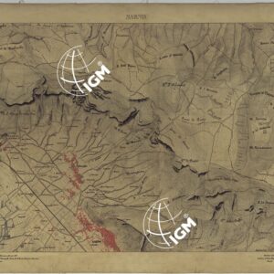 CARTA TOPOGRAFICA DEL MONTE VESUVIO RILEVATA E DISEGNATA DAGLI ALLIEVI DELL'ISTITUTO TOPOGRAFICO MIITARE NEGLI ANNI 1876-76 ALLA SCALA DI 1:10000 - FOGLIO 8 SARNO.