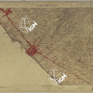 CARTA TOPOGRAFICA DEL MONTE VESUVIO RILEVATA E DISEGNATA DAGLI ALLIEVI DELL'ISTITUTO TOPOGRAFICO MIITARE NEGLI ANNI 1876-76 ALLA SCALA DI 1:10000 - FOGLIO 9 TORRE DEL GRECO.