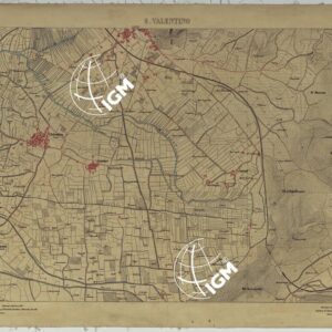 CARTA TOPOGRAFICA DEL MONTE VESUVIO RILEVATA E DISEGNATA DAGLI ALLIEVI DELL'ISTITUTO TOPOGRAFICO MIITARE NEGLI ANNI 1876-76 ALLA SCALA DI 1:10000 - FOGLIO 12 SAN VALENTINO.