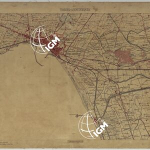 CARTA TOPOGRAFICA DEL MONTE VESUVIO RILEVATA E DISEGNATA DAGLI ALLIEVI DELL'ISTITUTO TOPOGRAFICO MIITARE NEGLI ANNI 1876-76 ALLA SCALA DI 1:10000 - FOGLIO 14 TORRE ANNUNZIATA.