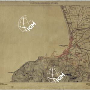 CARTA TOPOGRAFICA DEL MONTE VESUVIO RILEVATA E DISEGNATA DAGLI ALLIEVI DELL'ISTITUTO TOPOGRAFICO MIITARE NEGLI ANNI 1876-76 ALLA SCALA DI 1:10000 - FOGLIO 15 CASTELLAMMARE DI STABIA.