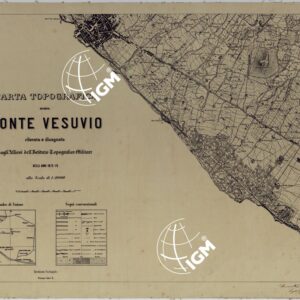 CARTA TOPOGRAFICA DEL MONTE VESUVIO RILEVATA E DISEGNATA DAGLI ALLIEVI DELL'ISTITUTO TOPOGRAFICO MIITARE NEGLI ANNI 1876-76 ALLA SCALA DI 1:10000 RICONOSCIUTA PER IL SISTEMA ROTABILE NEL 1880 - FOGLIO 5 - QUADRO D'UNIONE TITOLO.