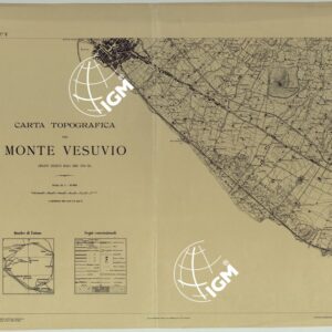 CARTA TOPOGRAFICA DEL MONTE VESUVIO RILEVATA E DISEGNATA DAGLI ALLIEVI DELL'ISTITUTO TOPOGRAFICO MIITARE NEGLI ANNI 1876-76 ALLA SCALA DI 1:10000 - FOGLIO V QUADRO D'UNIONE TITOLO.