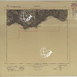 CARTA TOPOGRAFICA DEL MONTE VESUVIO VECCHIE TAVOLETTE ALLA SCALA 1.50.000 - FOGLIO 197 IV AMALFI.