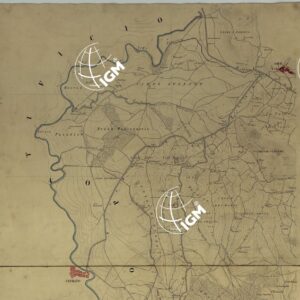 PIANTA TOPOGRAFICA DEL TERRENO LIMITATO DAL FIUME LIRI DALLE COLLINE DI S. GIOVANNI INCARICO DAL TORRENTE MELFI E DALLA STRADA ROTABILE DI SORA CON LE ALTURE ADIACENTI FINO AD ARCE - PARTE 1 E 2.