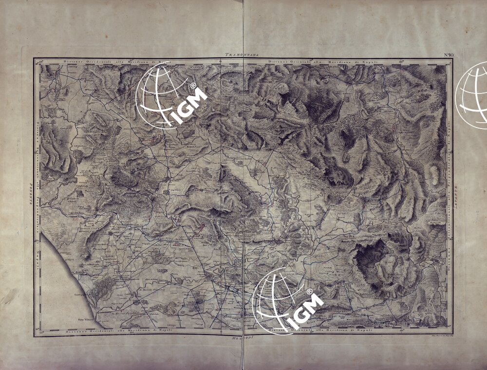 ATLANTE GEOGRAFICO DEL REGNO DI NAPOLI DELINEATO PER ORDINE DI FERDINANDO IV RE DELLE DUE SICILIE E C. E C. DA GIO' ANTONIO RIZZI ZANNONI GEOGRAFO DI SUA MAESTA' E TERMINATO NEL 1808 - TAVOLA 10