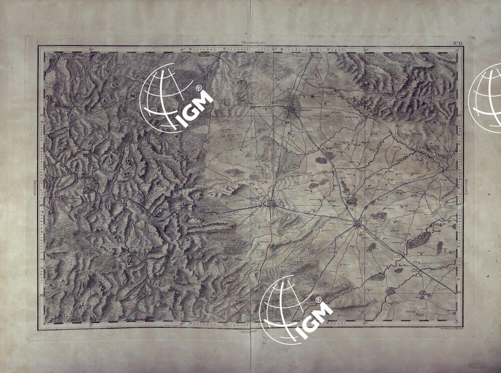 ATLANTE GEOGRAFICO DEL REGNO DI NAPOLI DELINEATO PER ORDINE DI FERDINANDO IV RE DELLE DUE SICILIE E C. E C. DA GIO' ANTONIO RIZZI ZANNONI GEOGRAFO DI SUA MAESTA' E TERMINATO NEL 1808 - TAVOLA 11.