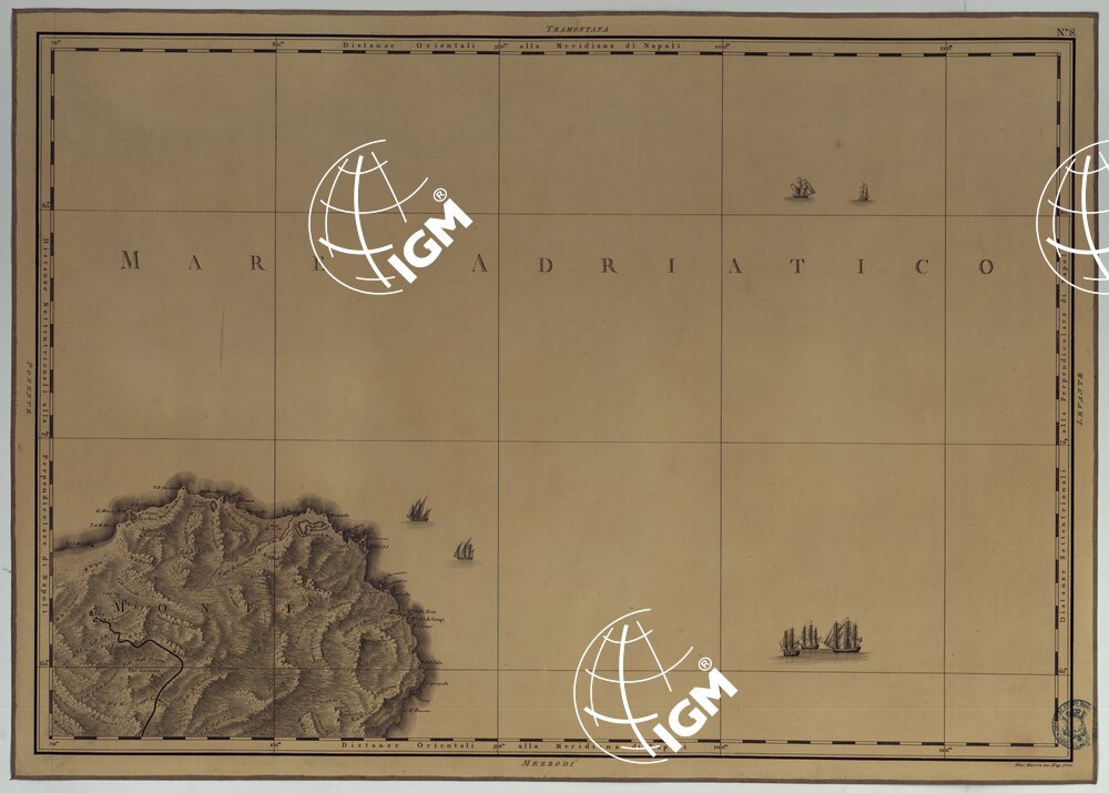 ATLANTE GEOGRAFICO DEL REGNO DI NAPOLI DELINEATO PER ORDINE DI FERDINANDO IV RE DELLE DUE SICILIE &C., &C., DA GIO. ANTONIO RIZZI ZANNONI GEOGRAFO DI SUA MAESTA' E TERMINATO NEL 1808 - TAVOLA 8.