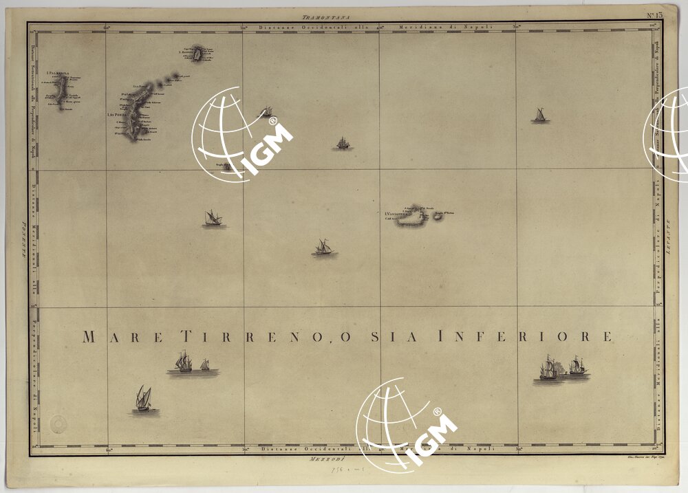 ATLANTE GEOGRAFICO DEL REGNO DI NAPOLI DELINEATO PER ORDINE DI FERDINANDO IV RE DELLE DUE SICILIE &C., &C., DA GIO. ANTONIO RIZZI ZANNONI GEOGRAFO DI SUA MAESTA' E TERMINATO NEL 1808 - TAVOLA 13.