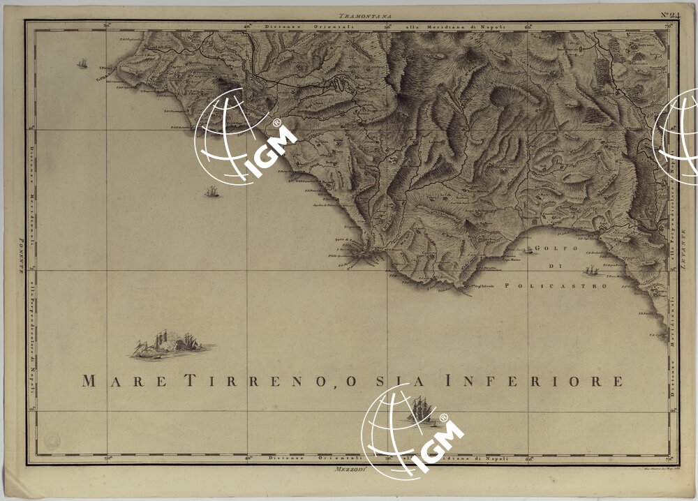 ATLANTE GEOGRAFICO DEL REGNO DI NAPOLI DELINEATO PER ORDINE DI FERDINANDO IV RE DELLE DUE SICILIE &C., &C., DA GIO. ANTONIO RIZZI ZANNONI GEOGRAFO DI SUA MAESTA' E TERMINATO NEL 1808 - TAVOLA 24.