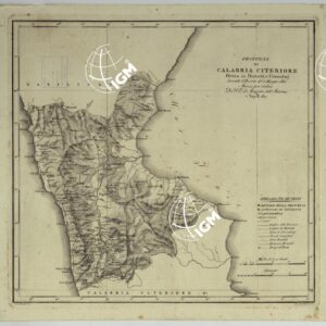 ATLANTE DELLE QUINDICI PROVINCIE AL DI QUA DEL FARO DEL REGNO DELLE DUE SICILIE A NORMA DELLA LEGGE DEL 1° MAGGIO 1816. INCISE D'ORDINE DI S. E. IL SEGRETARIO DI STATO MINISTRO DEGLI AFFARI INTERNI DA GENNARO BARTOLI - PROVINCIA DI CALABRIA CITERIORE.