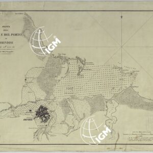 PIANTA DELLA CITTA' E DEL PORTO DI BRINDISI LEVATO NELL'ANNO 1873. REALE OFFICIO TOPOGRAFICO.