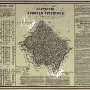 CARTA AMMINISTRATIVA DEL REGNO DELLE DUE SICILIE DIVISA IN SINGOLE PROVINCIE - PROVINCIA DI ABRUZZO CITERIORE.