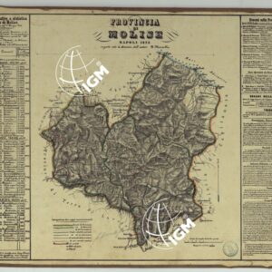 CARTA AMMINISTRATIVA DEL REGNO DELLE DUE SICILIE DIVISA IN SINGOLE PROVINCIE - PROVINCIA DI MOLISE.