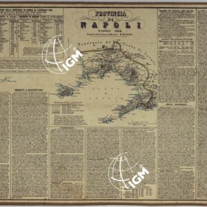 CARTA AMMINISTRATIVA DEL REGNO DELLE DUE SICILIE DIVISA IN SINGOLE PROVINCIE - PROVINCIA DI NAPOLI.