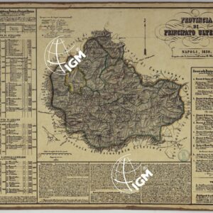CARTA AMMINISTRATIVA DEL REGNO DELLE DUE SICILIE DIVISA IN SINGOLE PROVINCIE - PROVINCIA DI PRINCIPATO ULTERIORE.