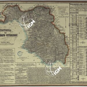 CARTA AMMINISTRATIVA DEL REGNO DELLE DUE SICILIE DIVISA IN SINGOLE PROVINCIE - PROVINCIA DI PRINCIPATO CITERIORE.