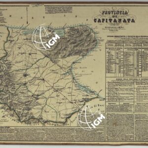 CARTA AMMINISTRATIVA DEL REGNO DELLE DUE SICILIE DIVISA IN SINGOLE PROVINCIE - PROVINCIA CAPITANATA.