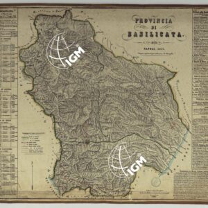 CARTA AMMINISTRATIVA DEL REGNO DELLE DUE SICILIE DIVISA IN SINGOLE PROVINCIE - PROVINCIA DI BASILICATA.