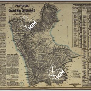 CARTA AMMINISTRATIVA DEL REGNO DELLE DUE SICILIE DIVISA IN SINGOLE PROVINCIE - PROVINCIA DI CALABRIA CITERIORE.