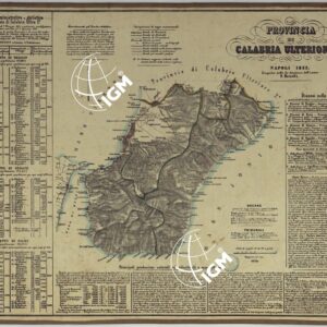 CARTA AMMINISTRATIVA DEL REGNO DELLE DUE SICILIE DIVISA IN SINGOLE PROVINCIE - PROVINCIA DI CALABRIA ULTERIORE 1°.
