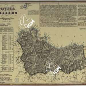 CARTA AMMINISTRATIVA DEL REGNO DELLE DUE SICILIE DIVISA IN SINGOLE PROVINCIE - PROVINCIA DI PALERMO.