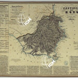 CARTA AMMINISTRATIVA DEL REGNO DELLE DUE SICILIE DIVISA IN SINGOLE PROVINCIE - PROVINCIA DI NOTO.
